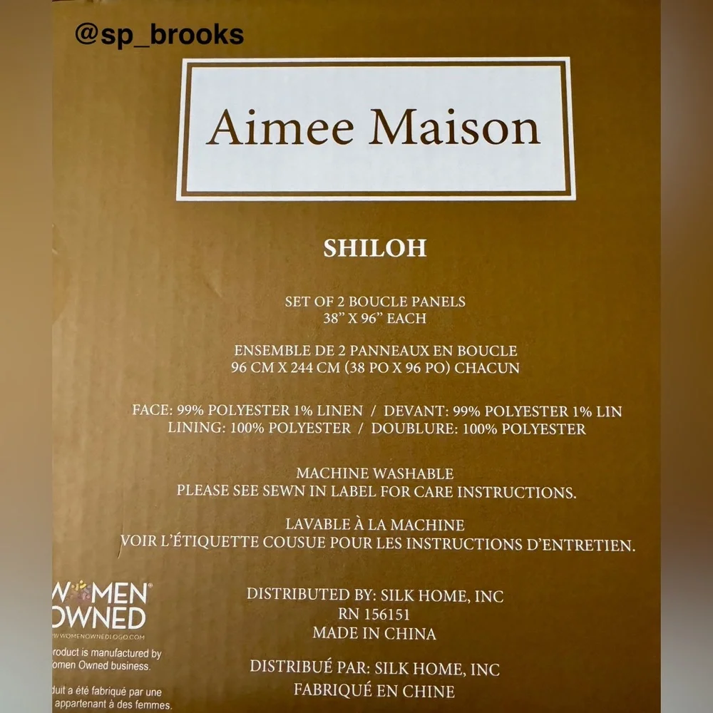 🎁Aimee Maison Shiloh 2 Pack Rod Pocket Panel Set - 38” x 96” - Shiloh Curtains